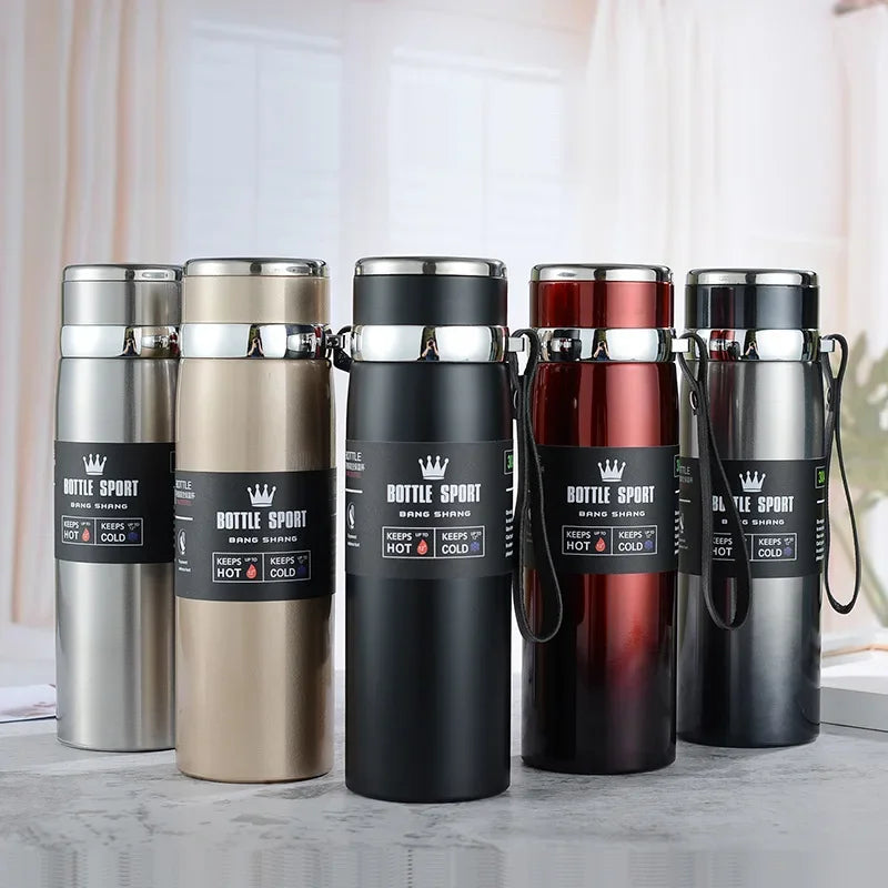 1000ml Thermal Water Bottle – Double Wall Stainless Steel Vacuum Flask, Leak-Proof