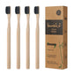 4-Pack Bamboo Toothbrush – Biodegradable with 20,000 Micro-Nano Soft Bristles