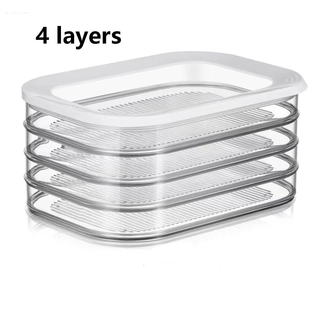 Stackable Meat Storage Container with Lid for Fridge
