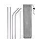 UPORS Reusable Stainless Steel Straws – Straight & Bent with Brush & Pouch