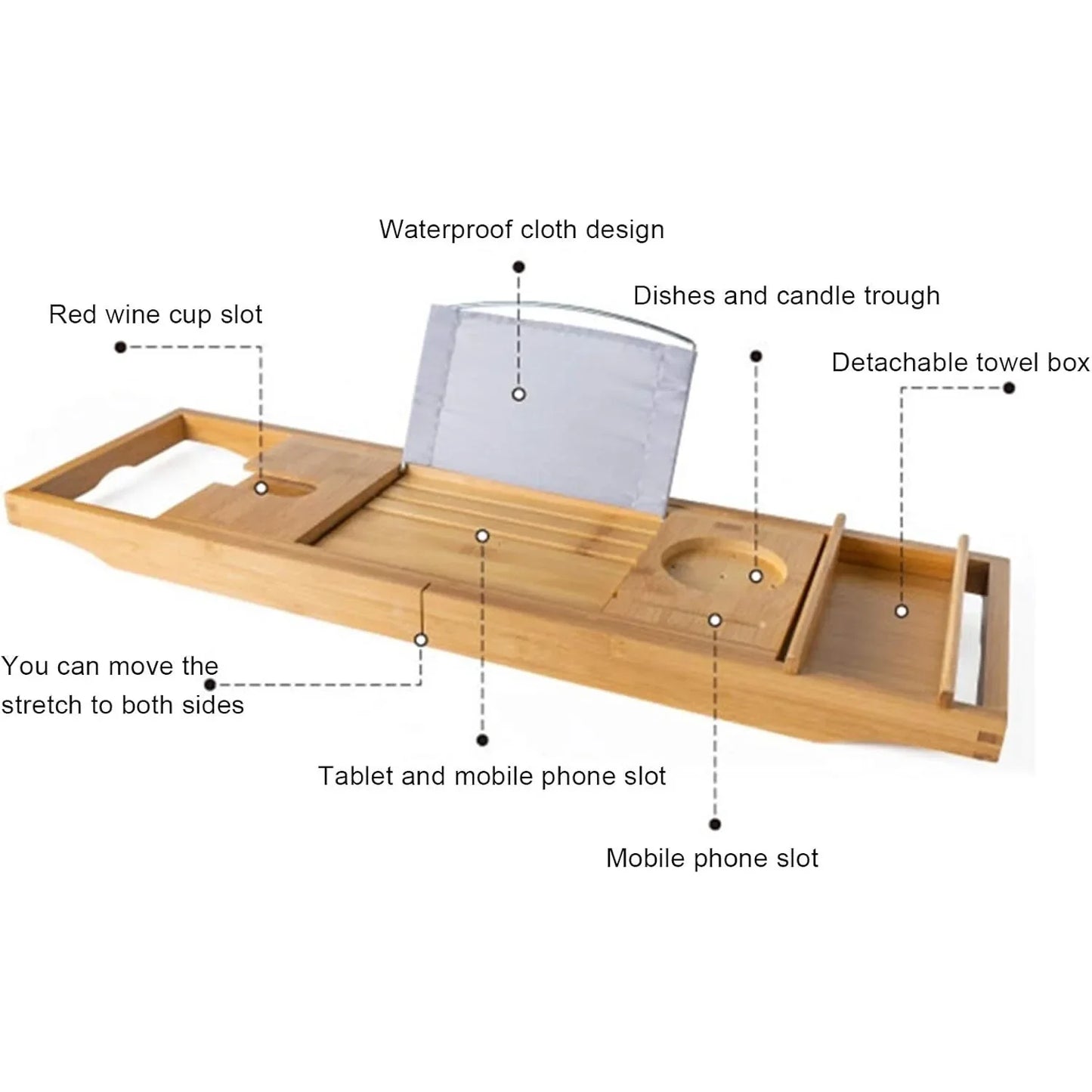 Bamboo Bathtub Caddy Tray