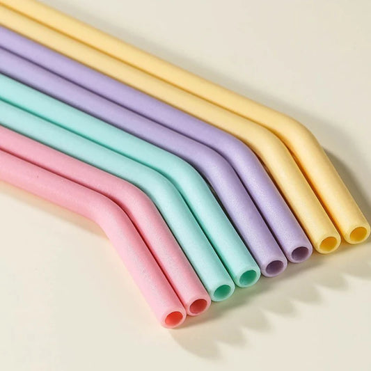 4-Pack Colorful Silicone Straws