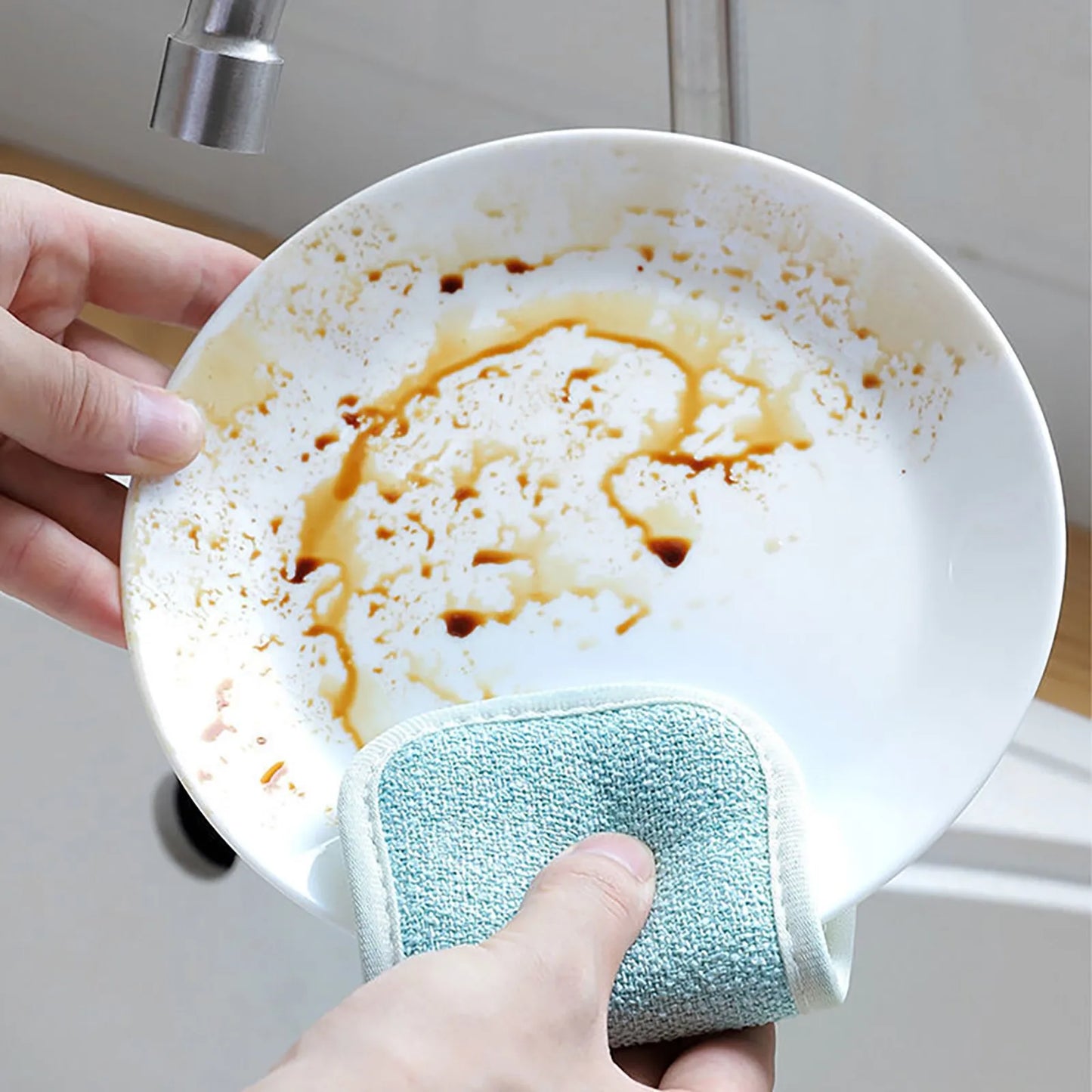 Reusable Double-Sided Microfiber Sponge