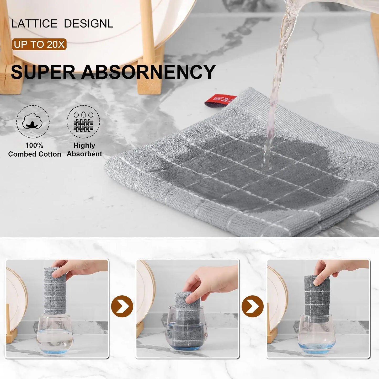 Olanly 100% Cotton Kitchen Towels