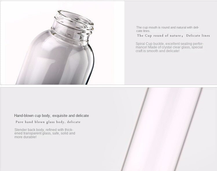 550ml Shatterproof Travel Glass Water Bottle