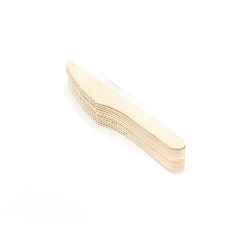 100pcs Disposable Wooden Spoons, Knives & Forks