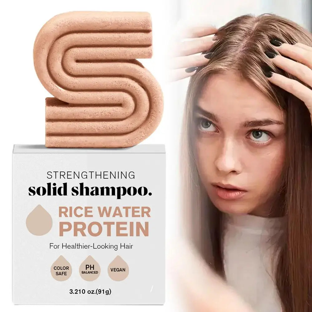 Rice Shampoo Bar – Natural Hair Soap for Scalp Massage & Repair