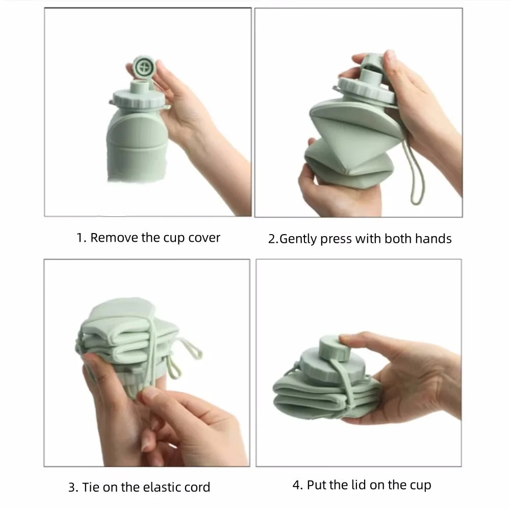 600ml Foldable Silicone Water Bottle