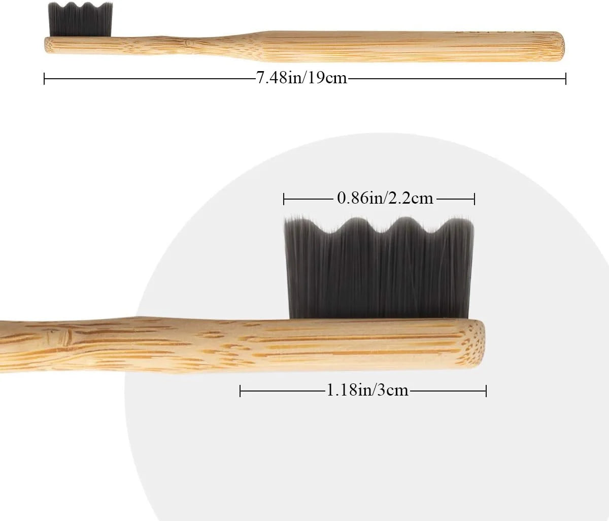 4-Pack Bamboo Toothbrush – Biodegradable with 20,000 Micro-Nano Soft Bristles