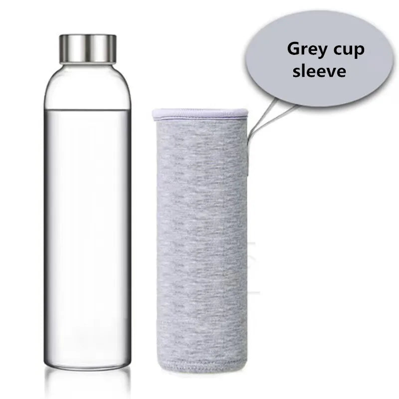550ml Shatterproof Travel Glass Water Bottle