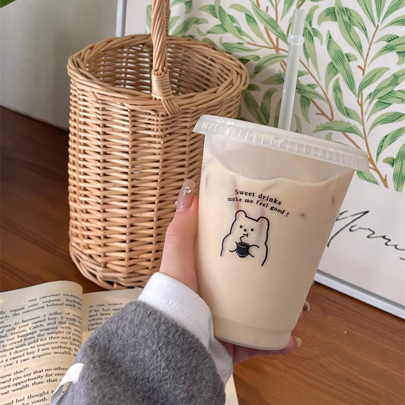 Kawaii Reusable Tumbler with Straw Lid