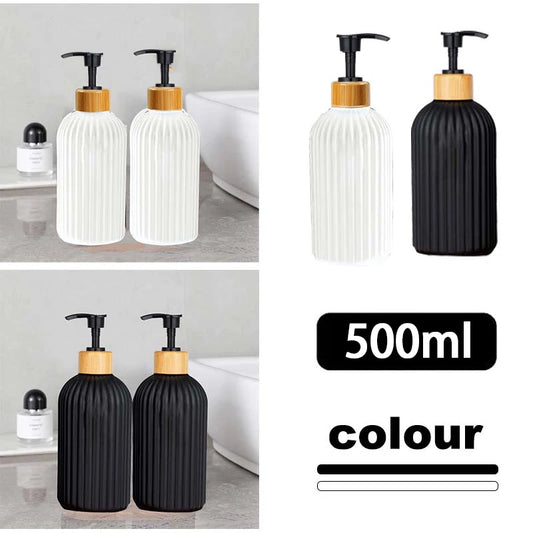 1/2PCS 500ml Refillable Soap Dispenser with Bamboo Pump