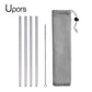 UPORS Reusable Stainless Steel Straws – Straight & Bent with Brush & Pouch
