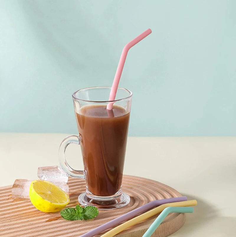 4-Pack Colorful Silicone Straws