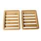 2PCS Bamboo Soap Dish Tray