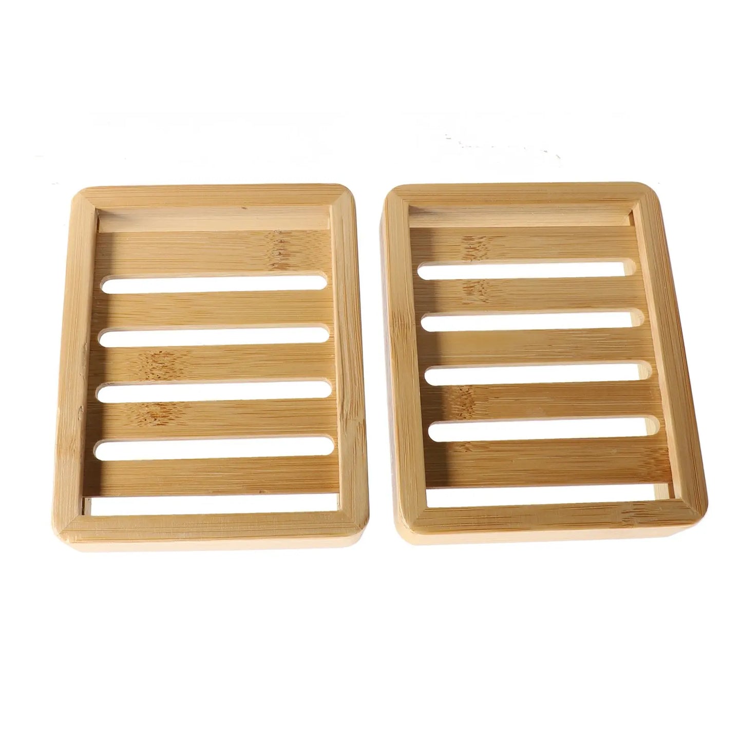 2PCS Bamboo Soap Dish Tray
