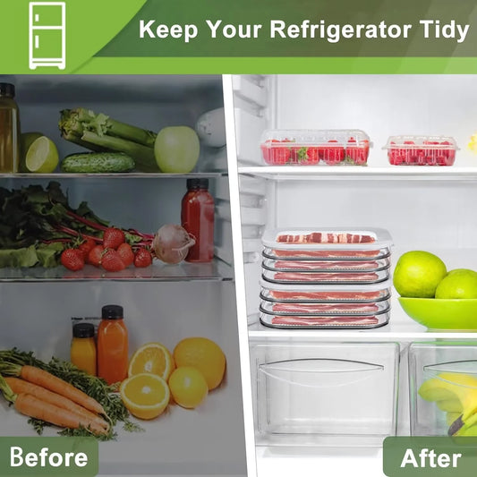 Stackable Meat Storage Container with Lid for Fridge