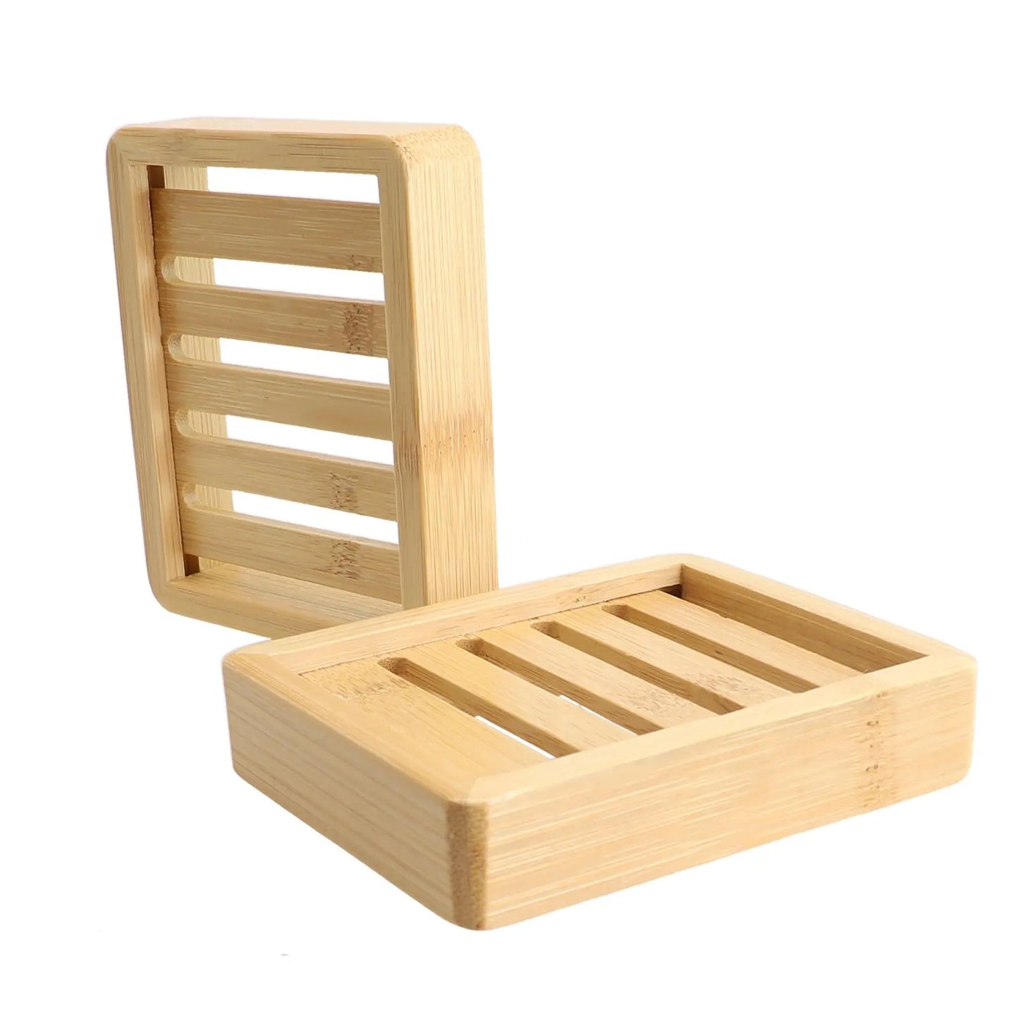 2PCS Bamboo Soap Dish Tray