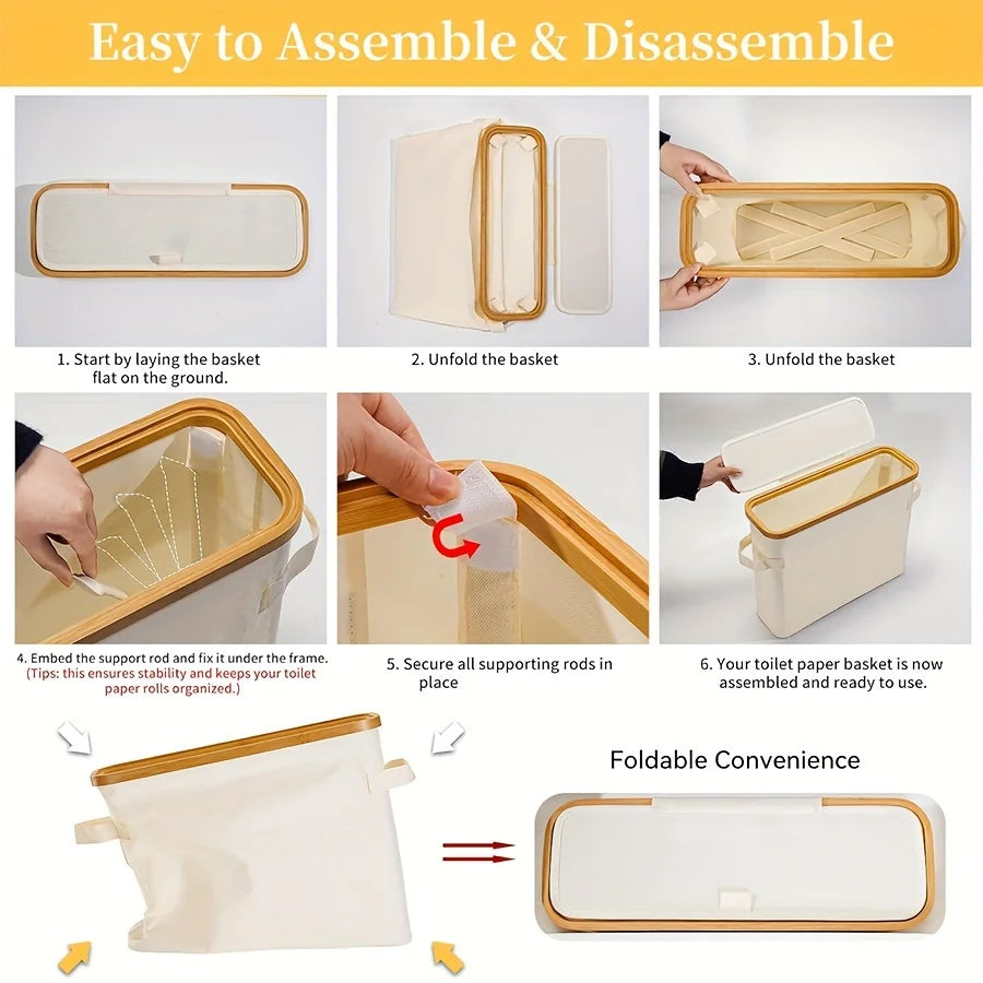 Bamboo Toilet Paper Holder with Lid