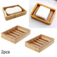 2PCS Bamboo Soap Dish Tray