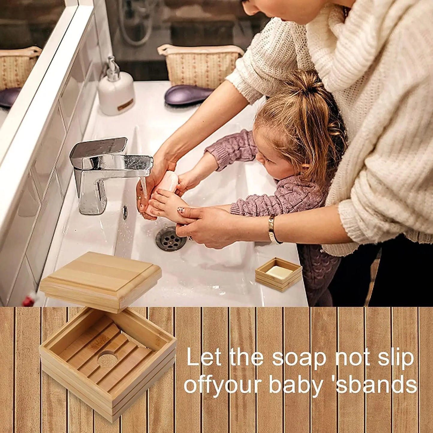 Bamboo Soap Dish with Lid – Draining Wooden Bar Soap Holder