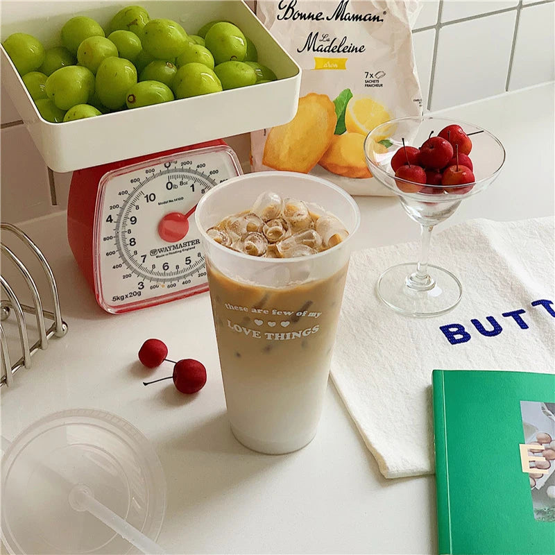 Kawaii Reusable Tumbler with Straw Lid