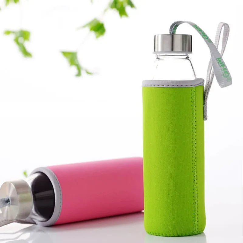550ml Shatterproof Travel Glass Water Bottle
