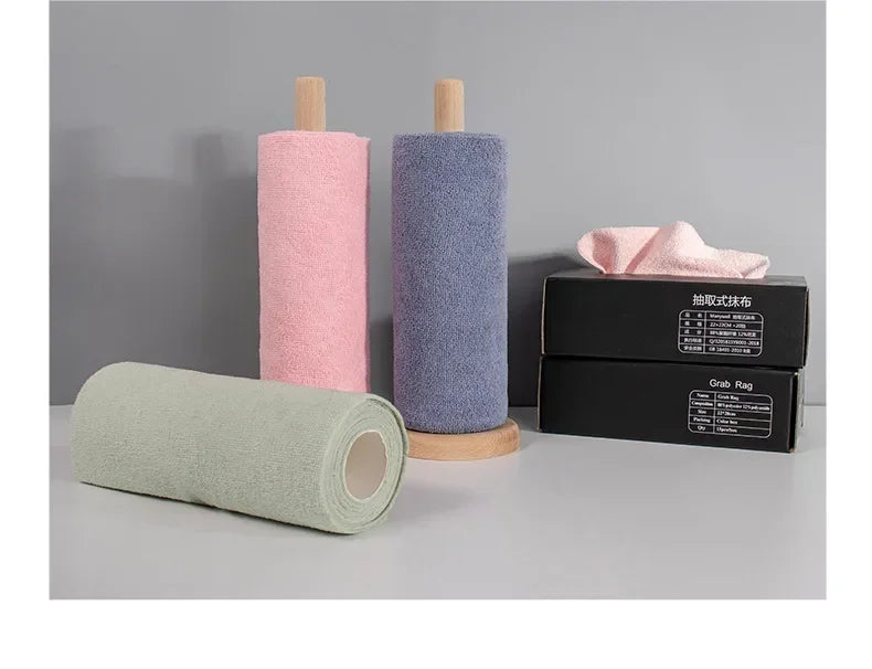 Reusable Microfiber Cleaning Wipe Roll – 20 Sheets