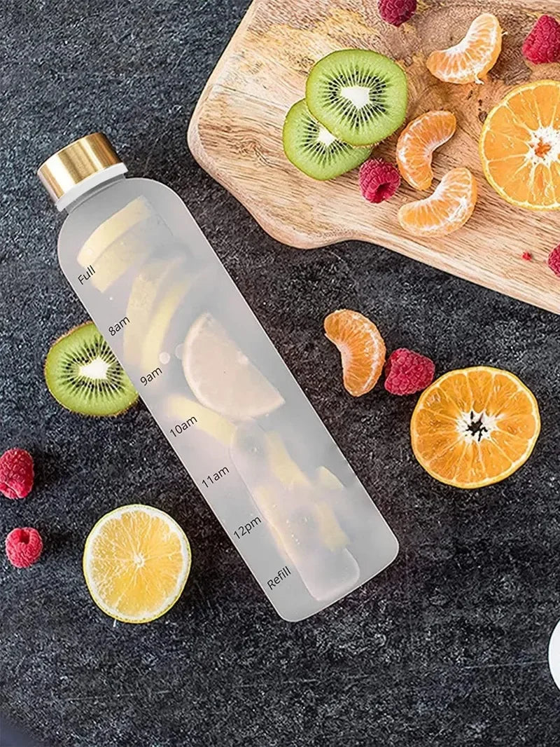 1L Motivational Sports Water Bottle with Time Marker