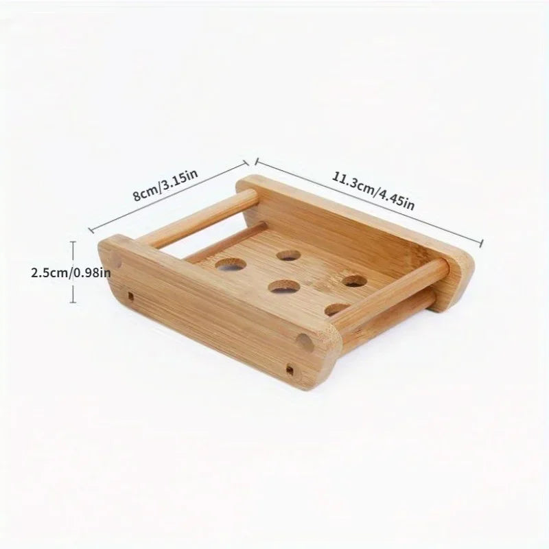 Oval Bamboo Soap Dish – Wooden Bar Soap Holder for Bathroom & Kitchen