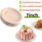 25–50 Pack Compostable Paper Plates – 9" & 7" Heavy-Duty Sugarcane Plates