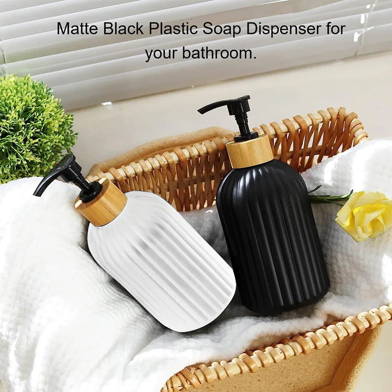 1/2PCS 500ml Refillable Soap Dispenser with Bamboo Pump