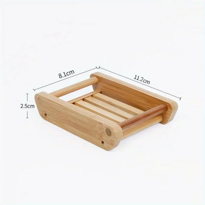 Oval Bamboo Soap Dish – Wooden Bar Soap Holder for Bathroom & Kitchen