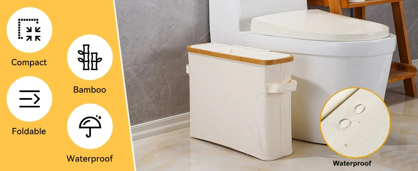 Bamboo Toilet Paper Holder with Lid