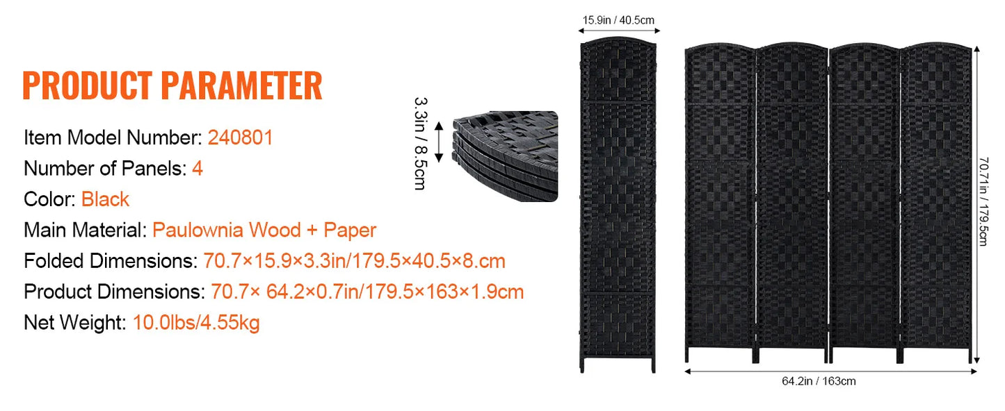 SucceBuy Folding Room Divider