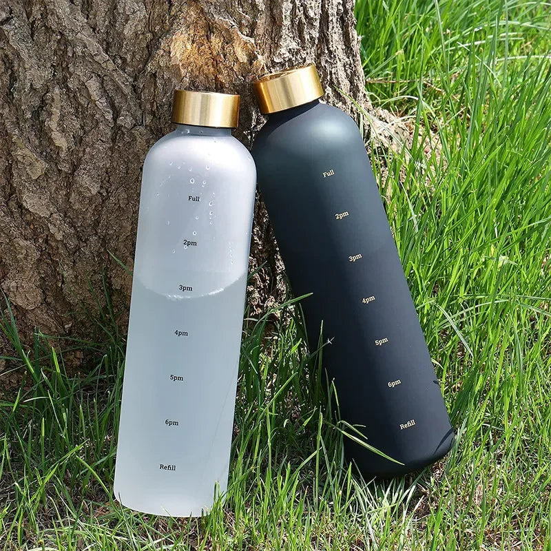 1L Motivational Sports Water Bottle with Time Marker