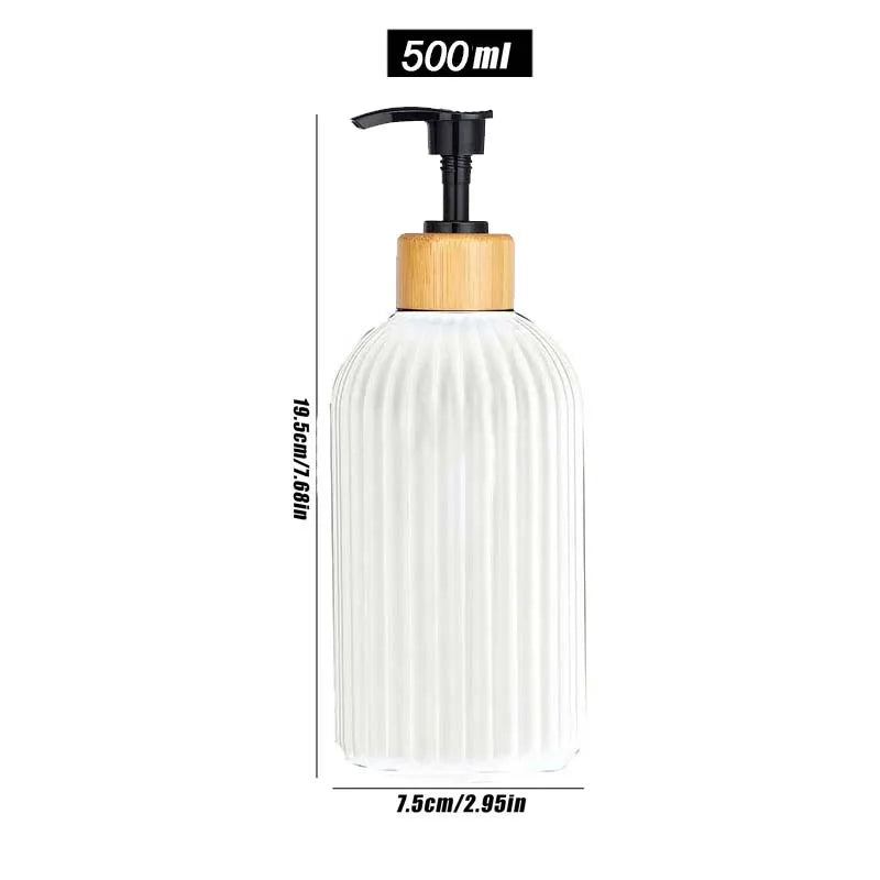 1/2PCS 500ml Refillable Soap Dispenser with Bamboo Pump