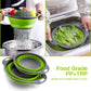2PCS Silicone Folding Colander Basket for Kitchen Use