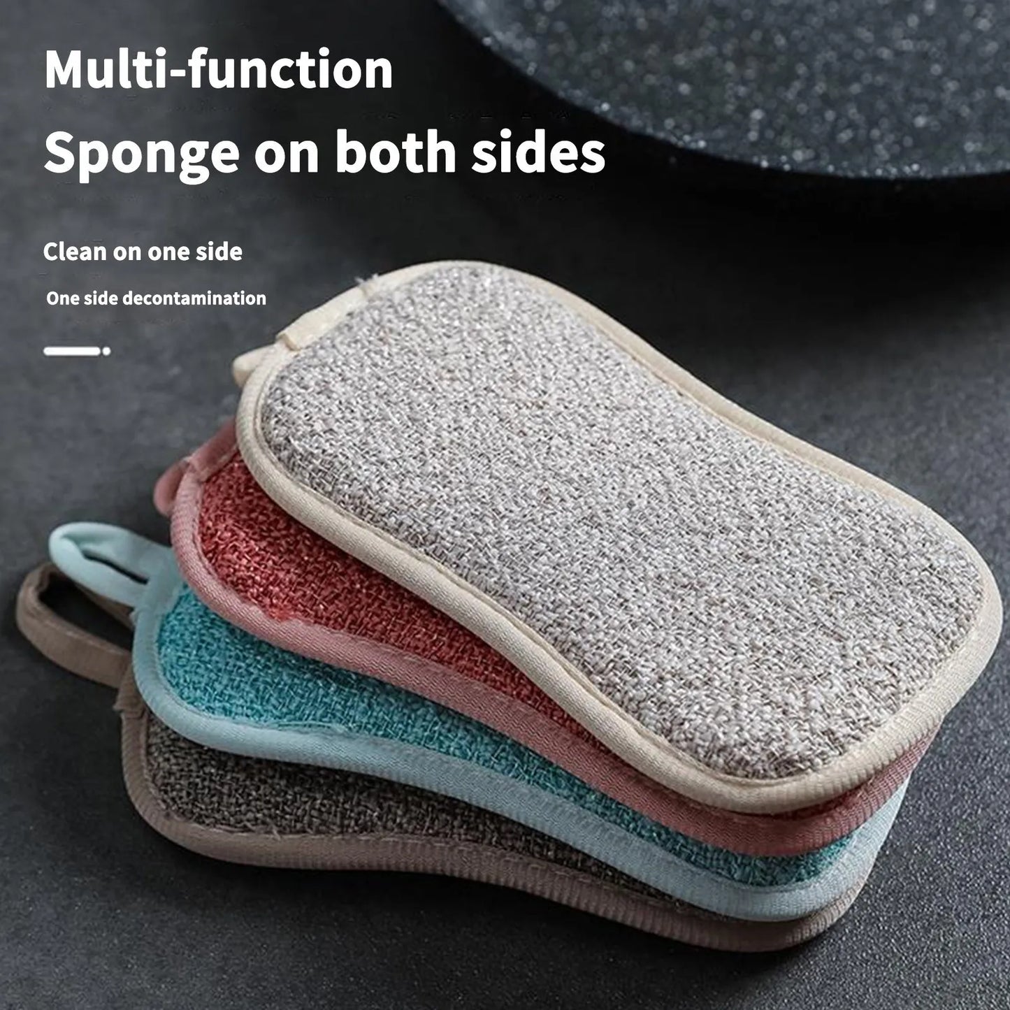 Reusable Double-Sided Microfiber Sponge