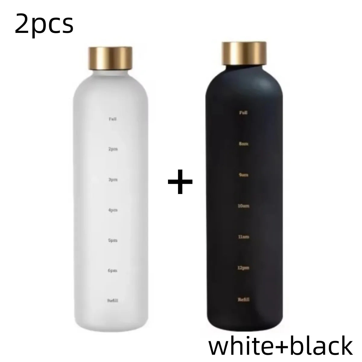 1L Motivational Sports Water Bottle with Time Marker