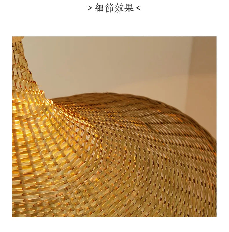 Bamboo Rattan Pendant Light – Handwoven Hanging Ceiling Lamp