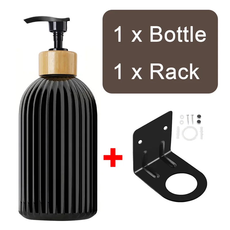 1/2PCS 500ml Refillable Soap Dispenser with Bamboo Pump