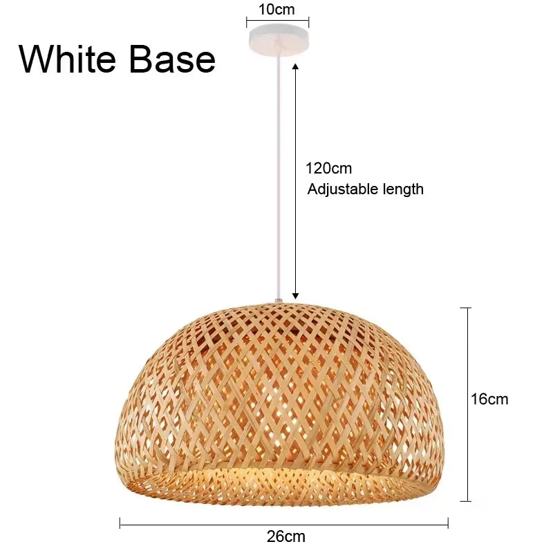 Bamboo Rattan Pendant Light – Handwoven Hanging Ceiling Lamp