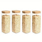 2/4pcs 540ml/1000ml Glass Food Storage Jars with Bamboo Lids