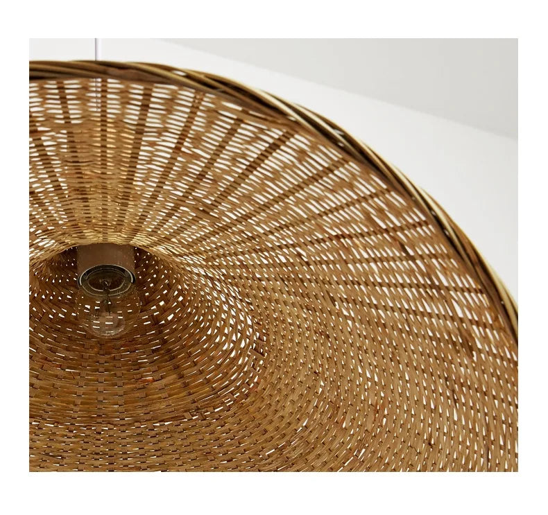 Bamboo Rattan Pendant Light – Handwoven Hanging Ceiling Lamp