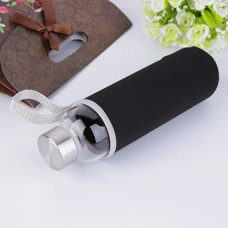 550ml Shatterproof Travel Glass Water Bottle