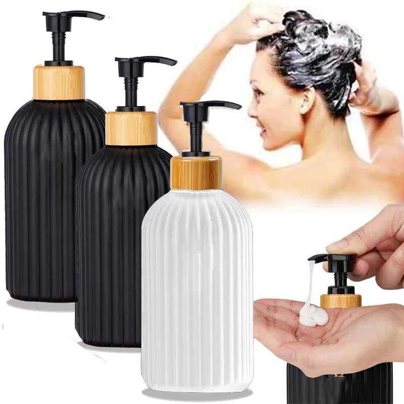 1/2PCS 500ml Refillable Soap Dispenser with Bamboo Pump