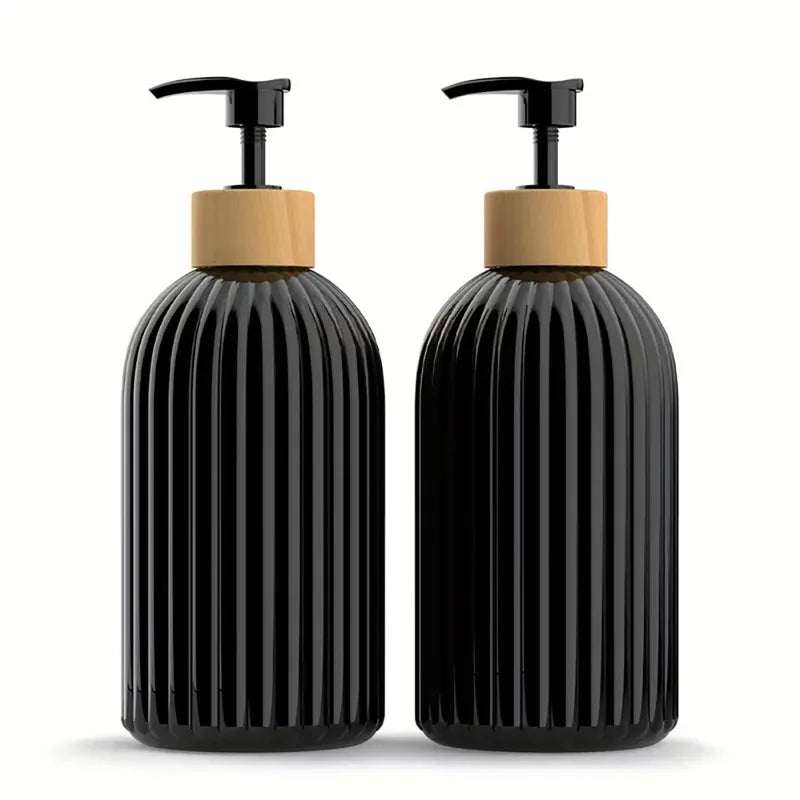 1/2PCS 500ml Refillable Soap Dispenser with Bamboo Pump