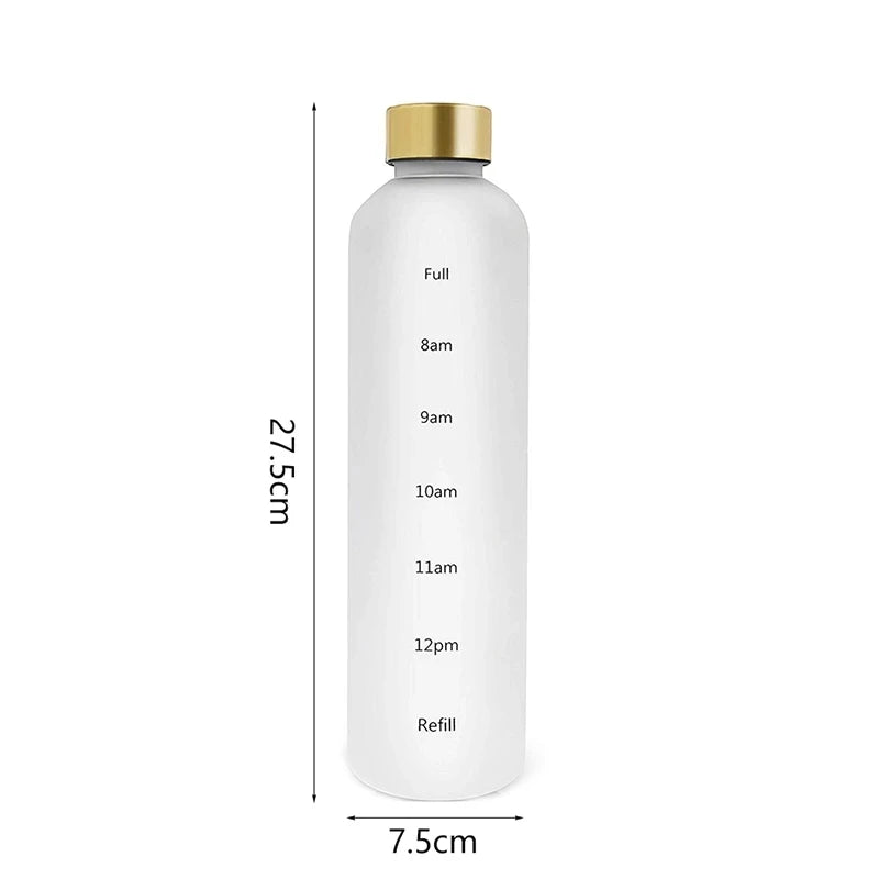 1L Motivational Sports Water Bottle with Time Marker