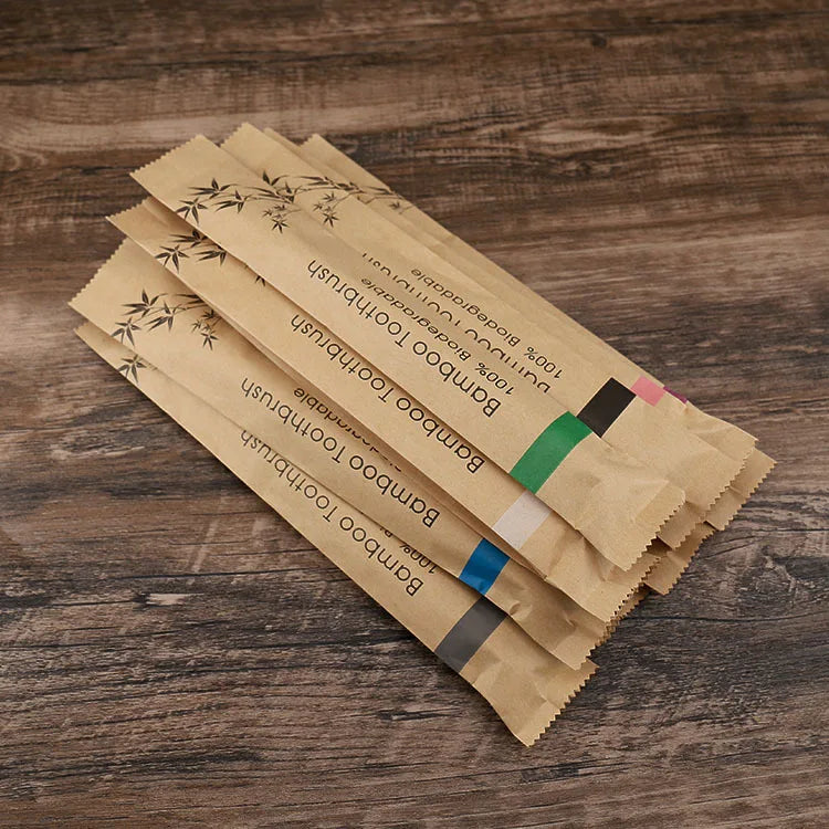 10PCS Bamboo Toothbrush Set